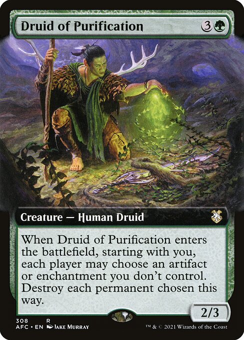 Forgotten Realms Commander - 308 - Druid of Purification - Rare - G - Non-foil (Front)