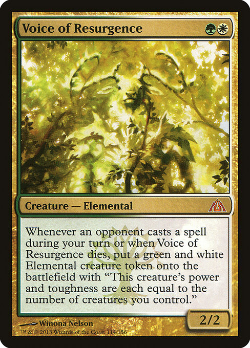 Dragon's Maze - 114 - Voice of Resurgence - Mythic - WG - Non-foil (Front)