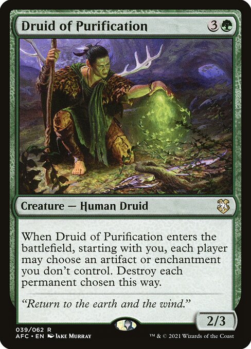 Forgotten Realms Commander - 39 - Druid of Purification - Rare - G - Non-foil (Front)