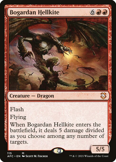 Forgotten Realms Commander - 115 - Bogardan Hellkite - Mythic - R - Non-foil (Front)