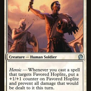 Theros - 13 - Favored Hoplite - Uncommon - W - Non-foil (Front)