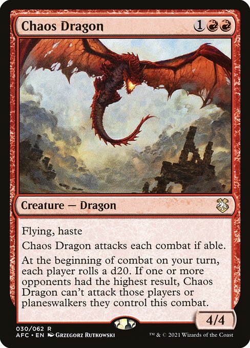 Forgotten Realms Commander - 30 - Chaos Dragon - Rare - R - Non-foil (Front)