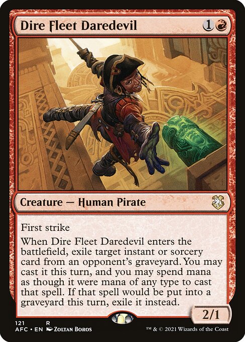 Forgotten Realms Commander - 121 - Dire Fleet Daredevil - Rare - R - Non-foil (Front)