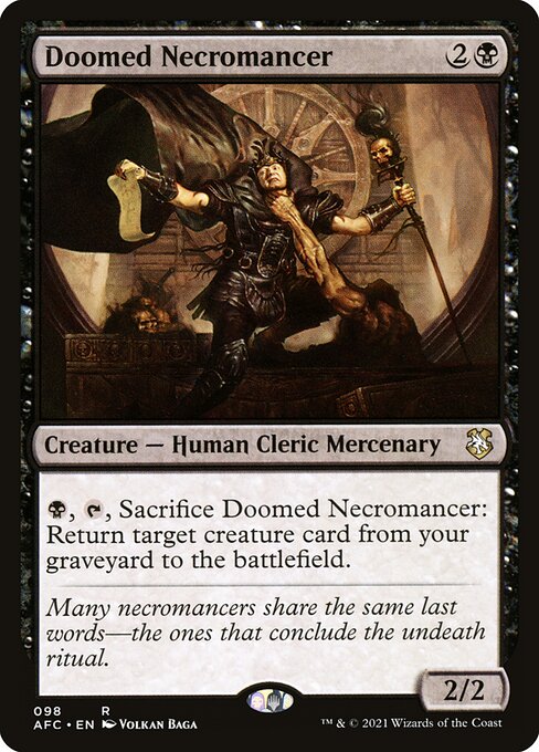 Forgotten Realms Commander - 98 - Doomed Necromancer - Rare - B - Non-foil (Front)