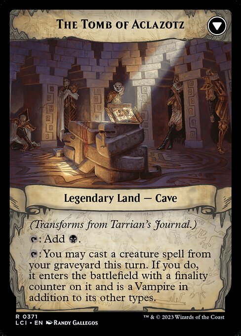 The Lost Caverns of Ixalan - 371 - Tarrian's Journal // The Tomb of Aclazotz - Rare - C - Non-foil (Back)