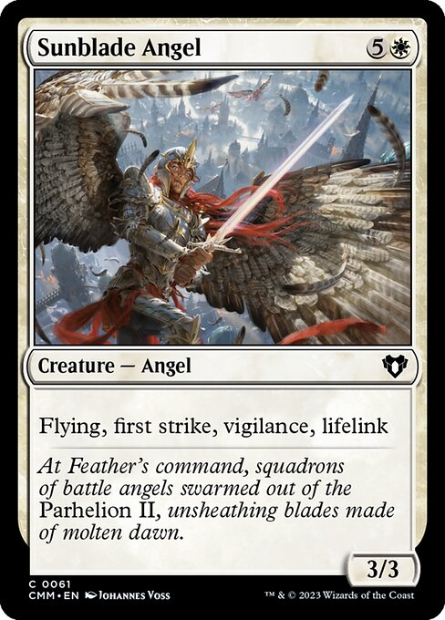 Commander Masters - 61 - Sunblade Angel - Common - W - Non-foil