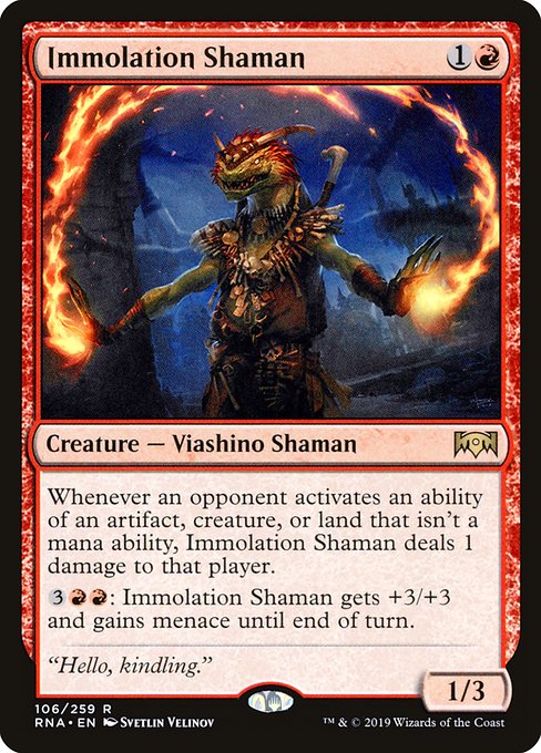 Ravnica Allegiance - 106 - Immolation Shaman - Rare - R - Foil (Front)