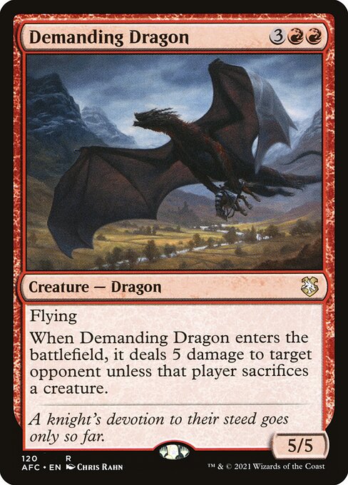 Forgotten Realms Commander - 120 - Demanding Dragon - Rare - R - Non-foil (Front)
