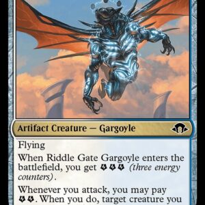 Modern Horizons 3 - 201 - Riddle Gate Gargoyle - Common - WU - Foil