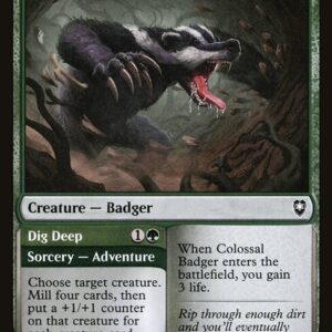 Commander Legends: Battle for Baldur's Gate - 223 - Colossal Badger // Dig Deep - Common - G - Non-foil