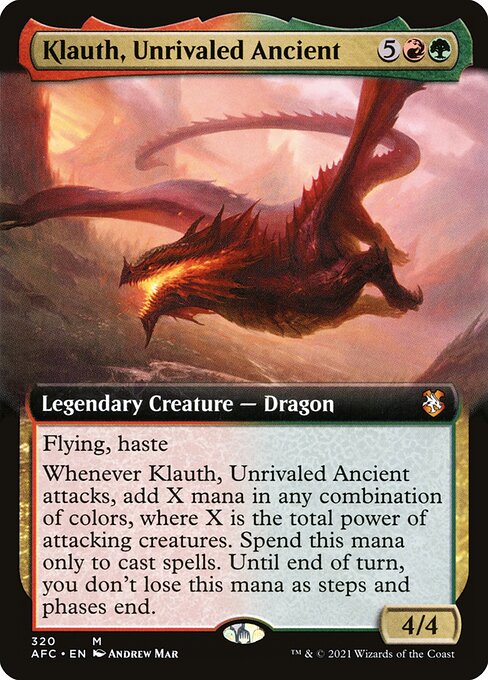 Forgotten Realms Commander - 320 - Klauth, Unrivaled Ancient - Mythic - RG - Non-foil (Front)