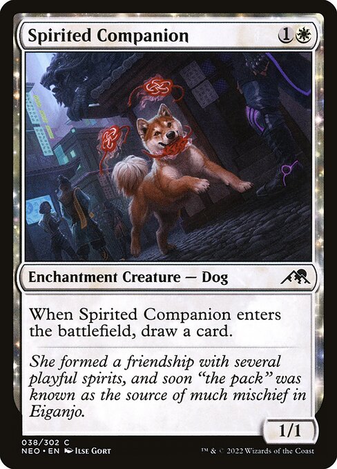 Kamigawa: Neon Dynasty - 38 - Spirited Companion - Common - W - Foil