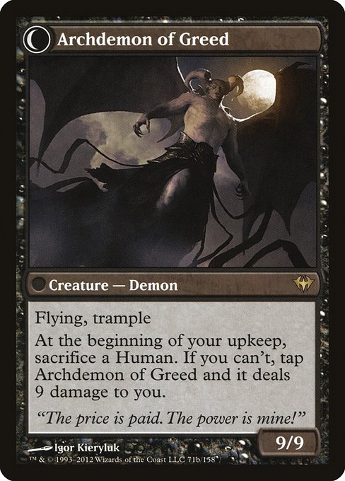 Dark Ascension - 71 - Ravenous Demon // Archdemon of Greed - Rare - C - Non-foil (Back)