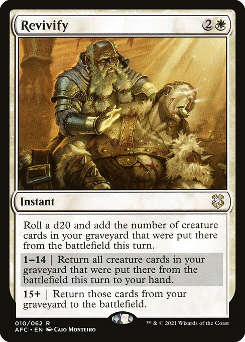 Forgotten Realms Commander - 10 - Revivify - Rare - W - Non-foil (Front)