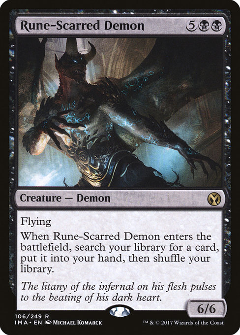 Iconic Masters - 106 - Rune-Scarred Demon - Rare - B - Non-foil