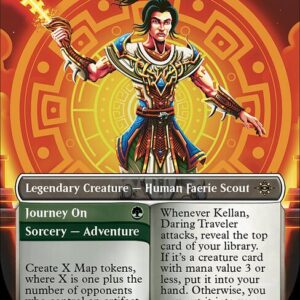 The Lost Caverns of Ixalan - 341 - Kellan, Daring Traveler // Journey On - Rare - W - Non-foil (Front)