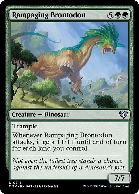 Commander Masters - 315 - Rampaging Brontodon - Uncommon - G - Foil