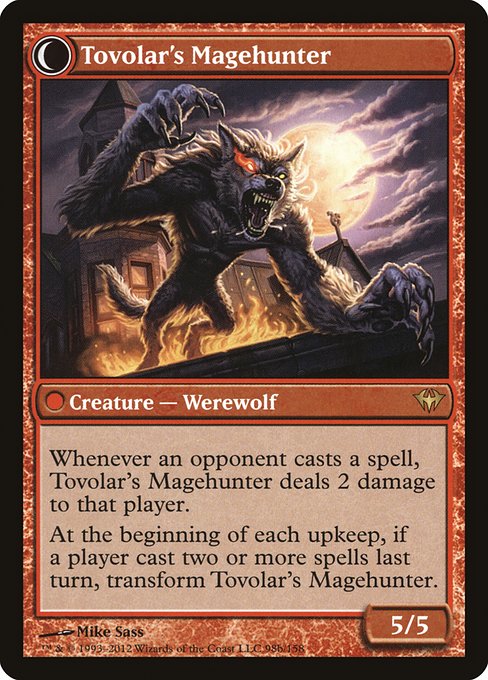 Dark Ascension - 98 - Mondronen Shaman // Tovolar's Magehunter - Rare - C - Non-foil (Back)