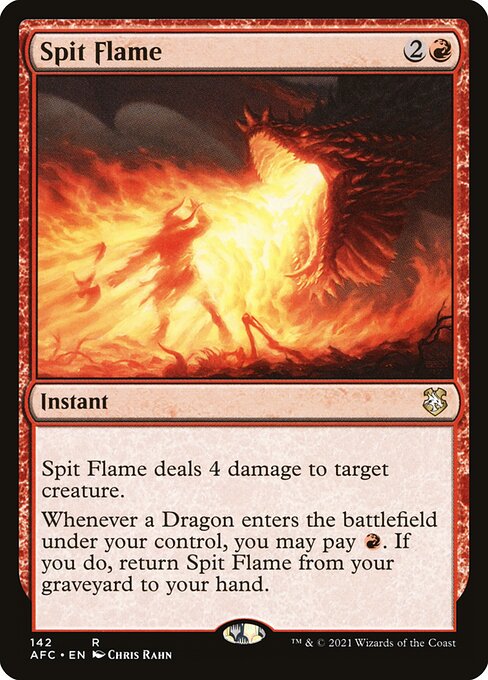Forgotten Realms Commander - 142 - Spit Flame - Rare - R - Non-foil (Front)