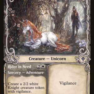 Throne of Eldraine - 276 - Lonesome Unicorn // Rider in Need - Common - W - Foil