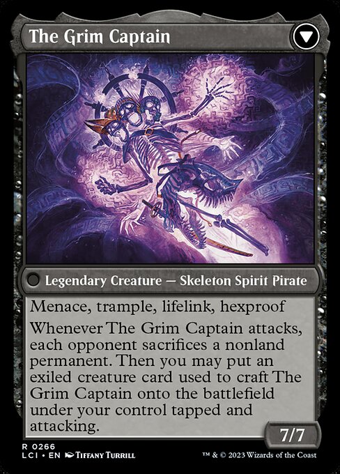The Lost Caverns of Ixalan - 266 - Throne of the Grim Captain // The Grim Captain - Rare - C - Non-foil (Back)