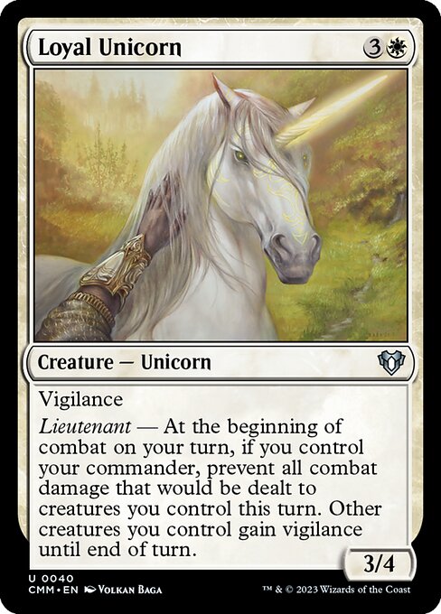 Commander Masters - 40 - Loyal Unicorn - Uncommon - W - Non-foil