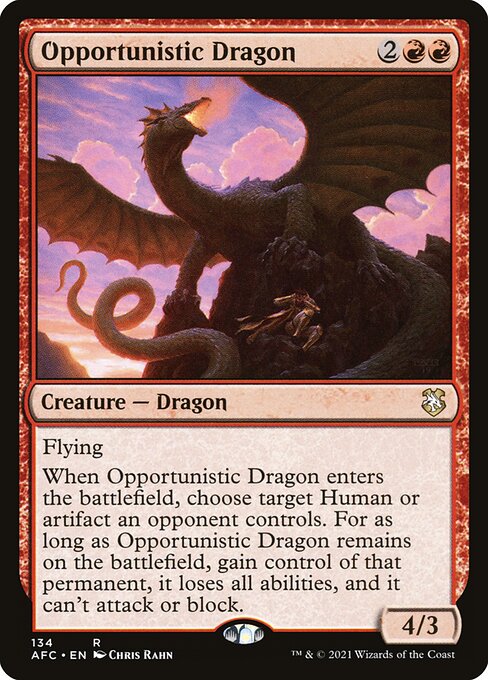 Forgotten Realms Commander - 134 - Opportunistic Dragon - Rare - R - Non-foil (Front)
