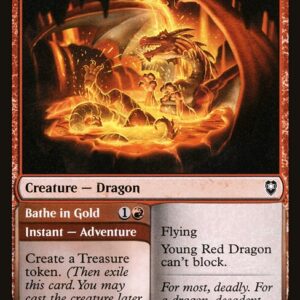 Commander Legends: Battle for Baldur's Gate - 210 - Young Red Dragon // Bathe in Gold - Common - R - Non-foil