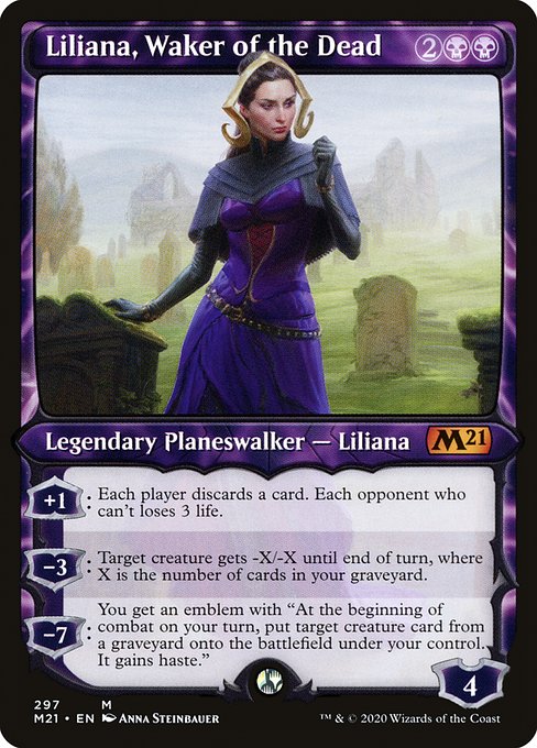 Core Set 2021 - 297 - Liliana, Waker of the Dead - Mythic - B - Foil (Front)
