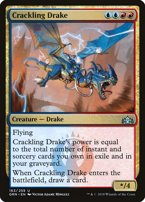 Guilds of Ravnica - 163 - Crackling Drake - Uncommon - UR - Non-foil