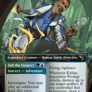 Murders at Karlov Manor - 334 - Kellan, Inquisitive Prodigy // Tail the Suspect - Rare - UG - Foil
