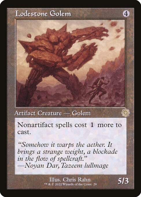 The Brothers' War Retro Artifacts - 29 - Lodestone Golem - Rare - C - Foil (Front)