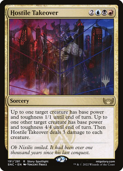 Streets of New Capenna Promos - 191p - Hostile Takeover - Rare - Multi - Foil - Promo (Front)