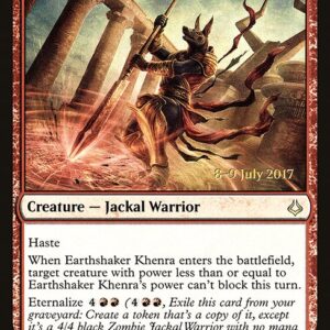 Hour of Devastation Promos - 90s - Earthshaker Khenra - Rare - R - Foil - Datestamped Promo (Front)