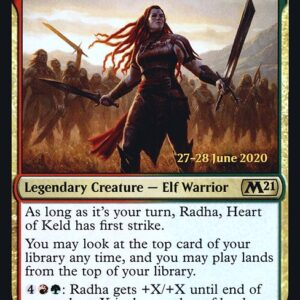 Core Set 2021 Promos - 224s - Radha, Heart of Keld - Rare - RG - Foil - Datestamped Promo (Front)