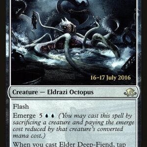 Eldritch Moon Promos - 5s - Elder Deep-Fiend - Rare - C - Foil - Datestamped Promo (Front)