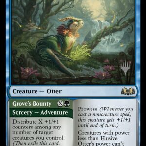 Wilds of Eldraine Promos - 225p - Elusive Otter // Grove's Bounty - Rare - U - Non-foil - Promo (Front)