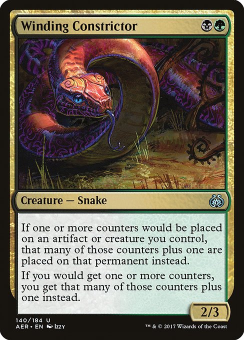 Aether Revolt - 140 - Winding Constrictor - Uncommon - BG - Non-foil (Front)