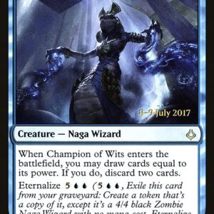 Hour of Devastation Promos - 31s - Champion of Wits - Rare - U - Foil - Datestamped Promo (Front)