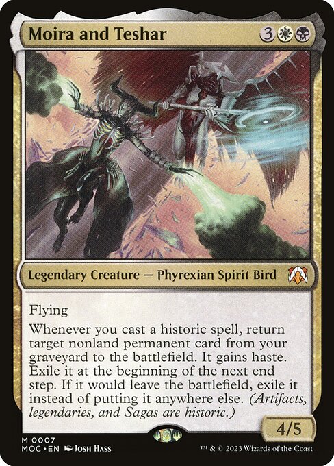 March of the Machine Commander - 7 - Moira and Teshar - Mythic - WB - Foil (Front)