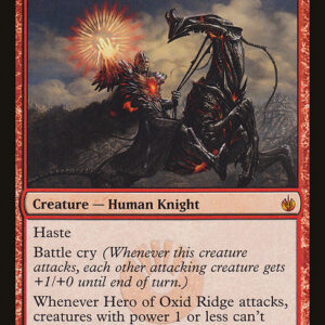 Mirrodin Besieged - 66 - Hero of Oxid Ridge - Mythic - R - Non-foil (Front)