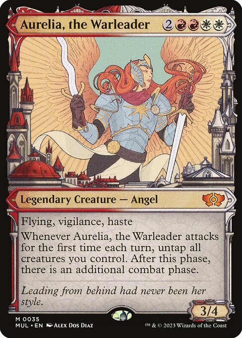 Multiverse Legends - 35 - Aurelia, the Warleader - Mythic - WR - Non-foil (Front)