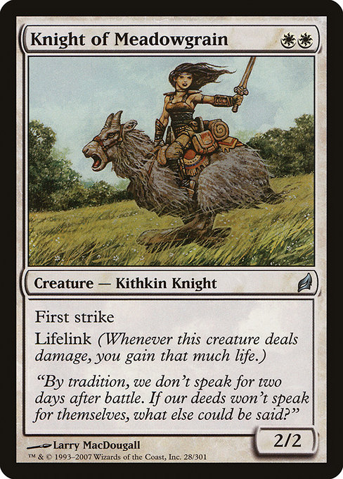 Lorwyn - 28 - Knight of Meadowgrain - Uncommon - W - Non-foil (Front)