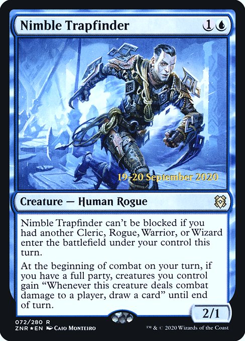 Zendikar Rising Promos - 72s - Nimble Trapfinder - Rare - U - Foil - Datestamped Promo (Front)