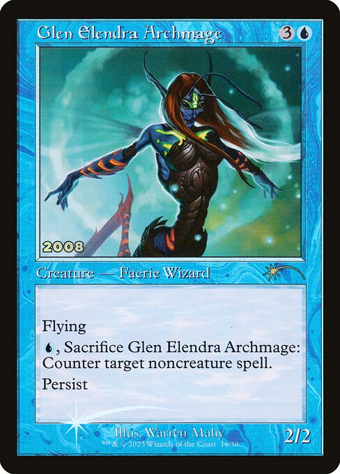 30th Anniversary Play Promos - 16 - Glen Elendra Archmage - Rare - U - Foil - Datestamped Promo (Front)