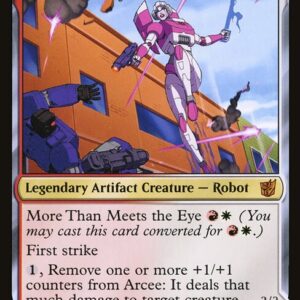 Transformers - 7 - Arcee, Sharpshooter // Arcee, Acrobatic Coupe - Mythic - C - Non-foil (Front)