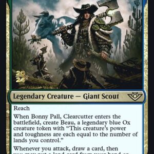 Outlaws of Thunder Junction Promos - 196s - Bonny Pall, Clearcutter - Rare - UG - Foil - Datestamped Promo (Front)