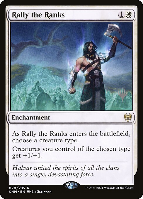 Kaldheim Promos - 20p - Rally the Ranks - Rare - W - Foil - Promo (Front)