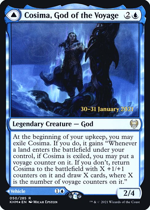 Kaldheim Promos - 50s - Cosima, God of the Voyage // The Omenkeel - Rare - C - Foil - Datestamped Promo (Front)