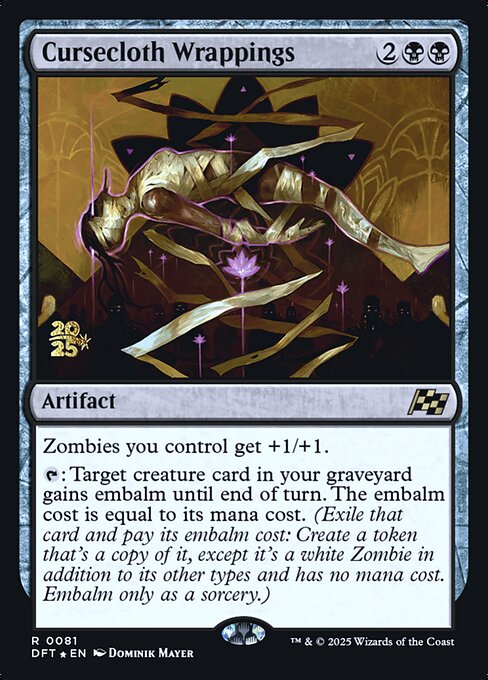 Aetherdrift Promos - 81s - Cursecloth Wrappings - Rare - B - Foil - Datestamped Promo (Front)